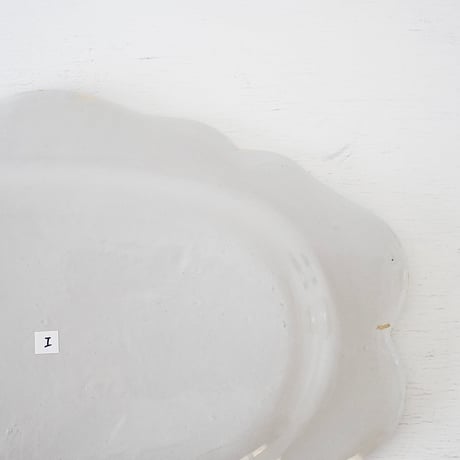白釉オーヴァル大皿 (I) w39.5cm
