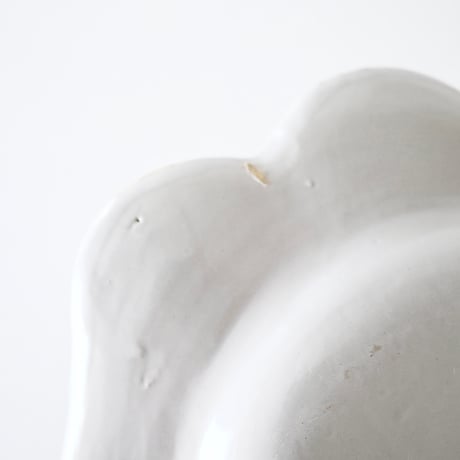 白釉オーヴァル大皿 (I) w39.5cm