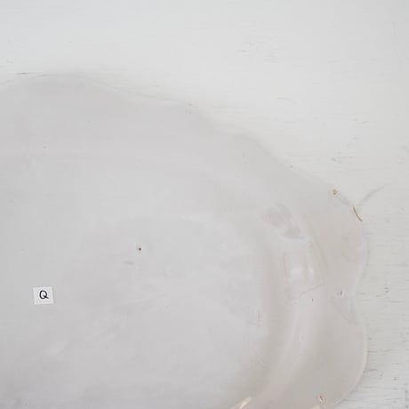 白釉 Moustiers オーヴァル大皿(Q) ×印 w43cm