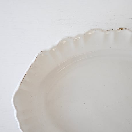 白釉 オーヴァル大皿(U) w37cm