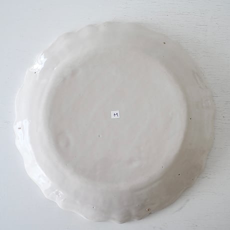 白釉 花リム大皿(M) Φ32.5cm