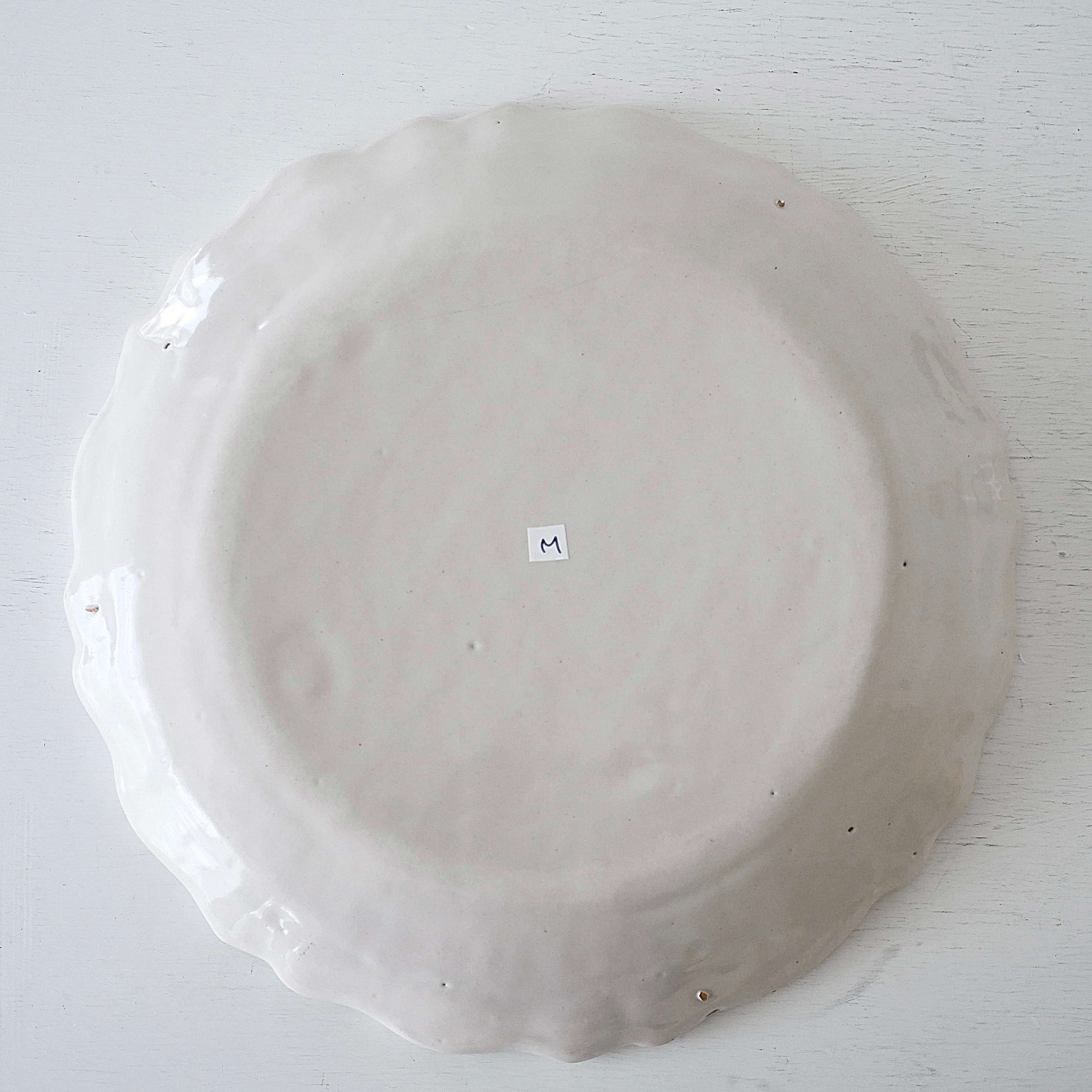 白釉 花リム大皿(M) Φ32.5cm | SOUVENIR de PARIS