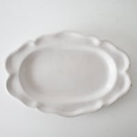 白釉 オーヴァル大皿(K) w39cm