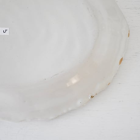 白釉 オーヴァル大皿(U) w37cm