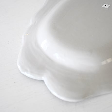 白釉オーヴァル大皿 (I) w39.5cm