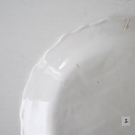 白釉 リム波波大皿(I) Φ29cm
