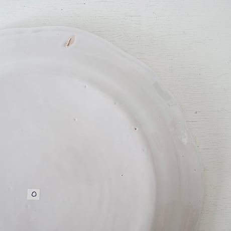 白釉 花リム特大皿(O) Φ37cm