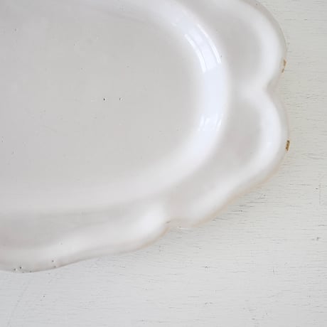 白釉 オーヴァル大皿(K) w39cm