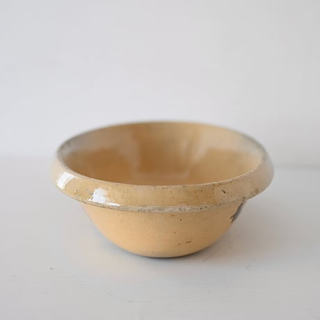 Dieulefit 淡い黄釉のオーヴァル深皿 w29.5cm