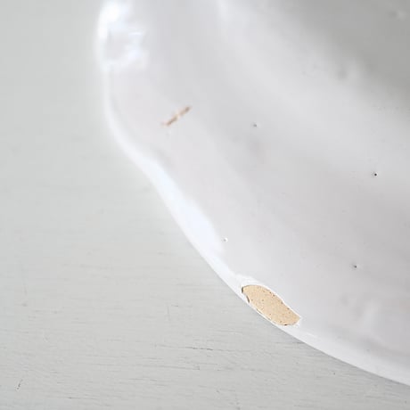白釉 花リム特大皿(O) Φ37cm