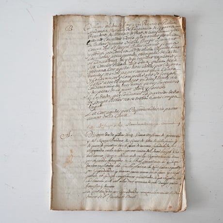 1700年代後期の古い証書(D)
