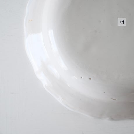 白釉 花リム深皿大皿(H) Φ31cm
