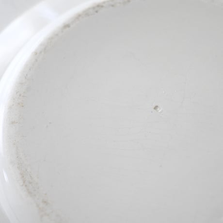 Faïence fine GIEN 青いリーフ模様 平皿 Φ23.5cm
