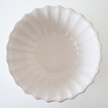 白釉 花輪皿(サラディエ) Φ29.5cm