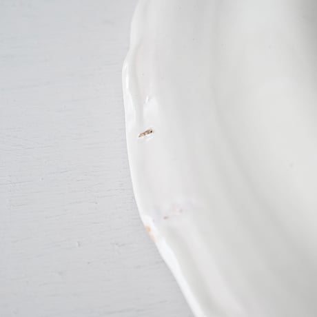 白釉 花リム大皿(N) Φ33cm