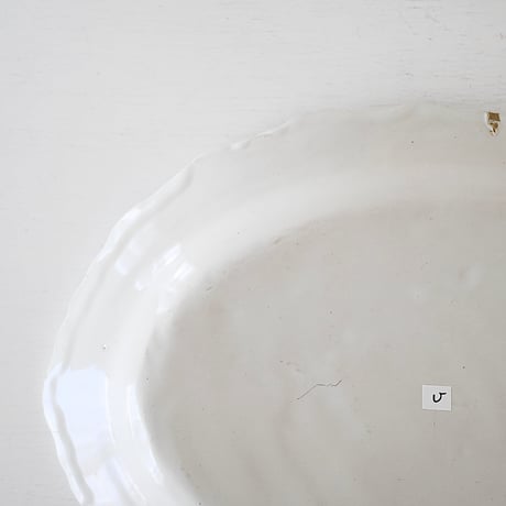白釉 オーヴァル大皿(U) w37cm