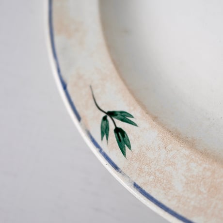 ベルギー J.B.Cappellemans 青&緑花平皿(A) Φ24cm