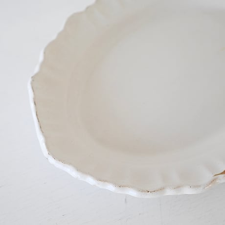 白釉 オーヴァル大皿(U) w37cm