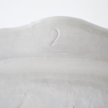 白釉オーヴァル大皿 (I) w39.5cm
