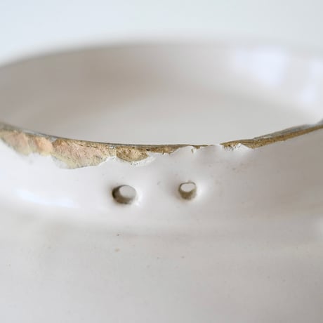 白釉 花輪皿(サラディエ) Φ29.5cm