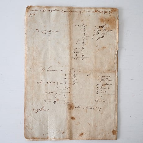 1700年代後期の古い証書(D)