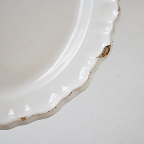 白釉 オーヴァル大皿(U) w37cm