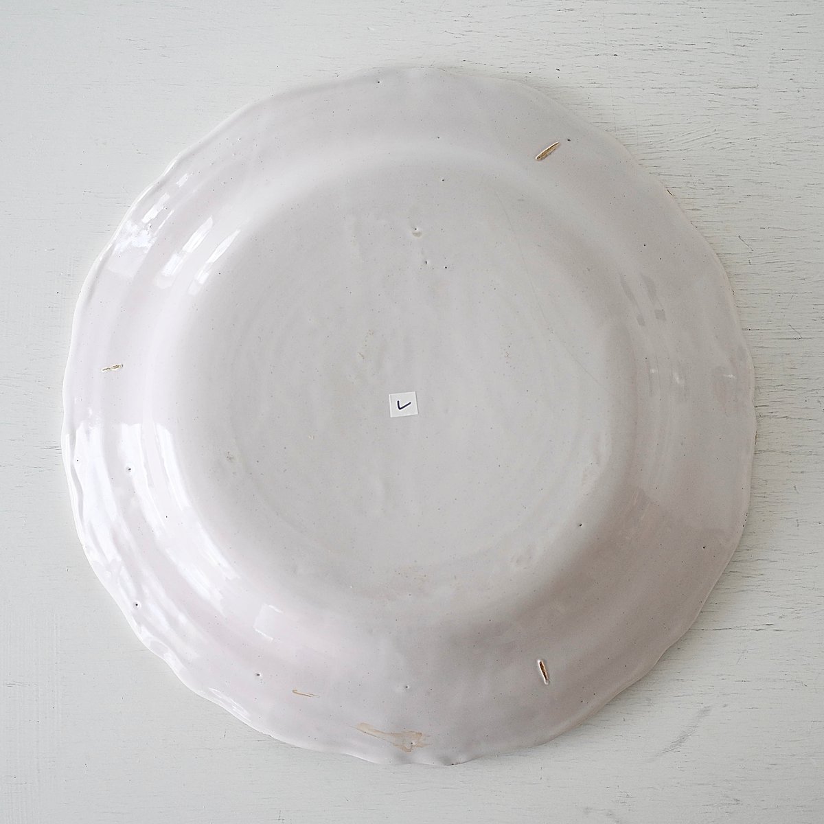 白釉 花リム大皿(L) Φ32cm ※ダメージあり | SOUVENIR de PARIS