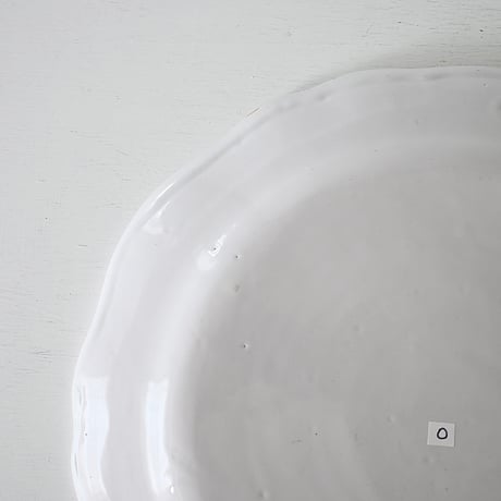 白釉 花リム特大皿(O) Φ37cm