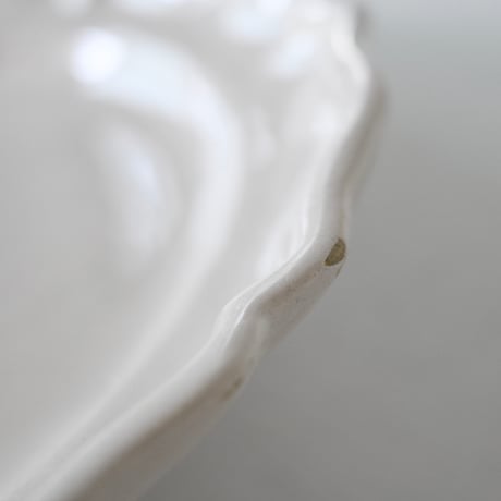 白釉 花リム大皿(M) Φ32.5cm