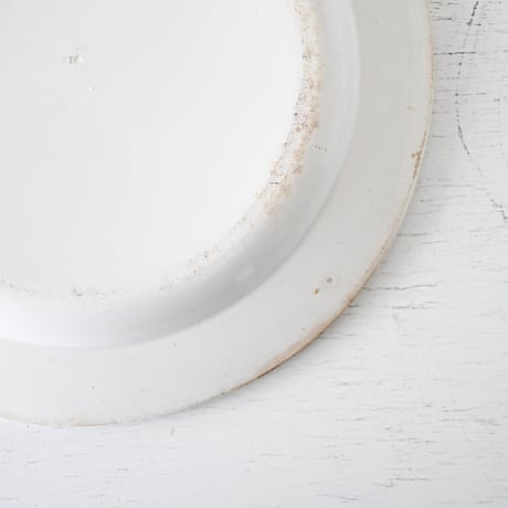 Faïence fine GIEN 青いリーフ模様 平皿 Φ23.5cm