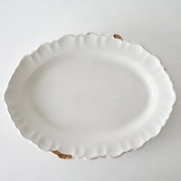 白釉 オーヴァル大皿(U) w37cm