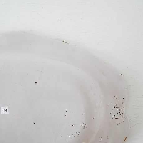 白釉 オーヴァル大皿(H) w39cm