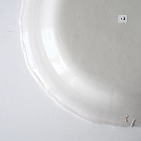 白釉 花リム大皿(N) Φ33cm