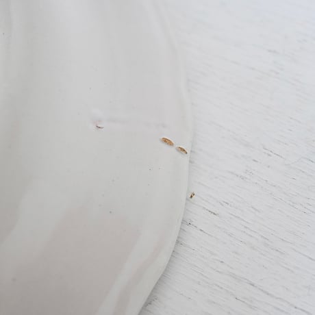 白釉 花リム大皿(N) Φ33cm