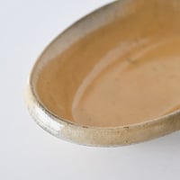 Dieulefit 淡い黄釉のオーヴァル深皿 w29.5cm