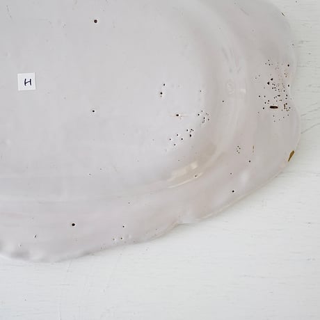 白釉 オーヴァル大皿(H) w39cm