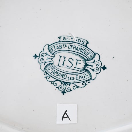 St-Amand グリーンのトランスファー柄ラヴィエ ※A,Bバリエーションあり