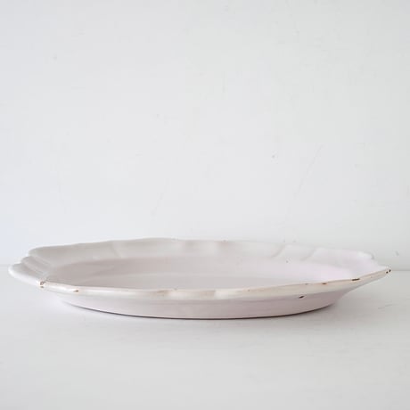 白釉 オーヴァル大皿(P) w41cm