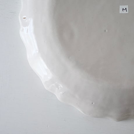 白釉 花リム大皿(M) Φ32.5cm