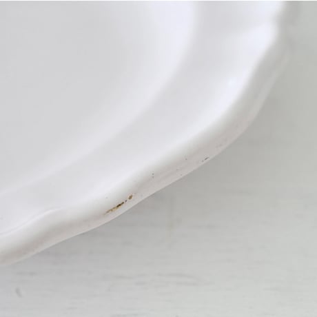 白釉 花リム大皿(L)  Φ32cm ※ダメージあり