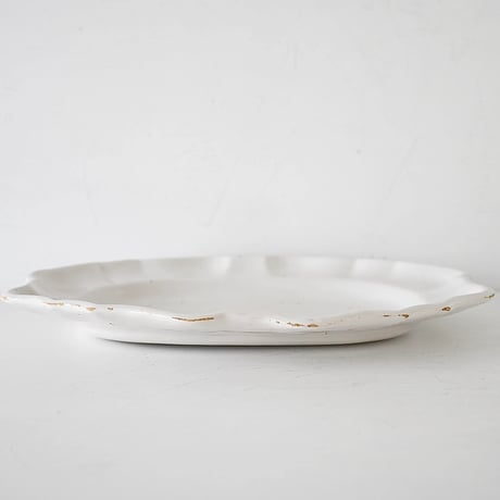 白釉 オーヴァル大皿(R) w42.5cm