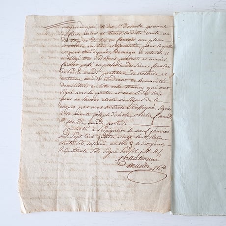 1700年代後期の古い証書(C)
