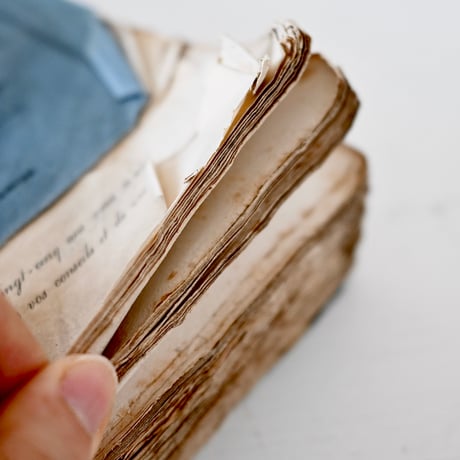 水色カバー大きめサイズの古書(厚:3.5cm)