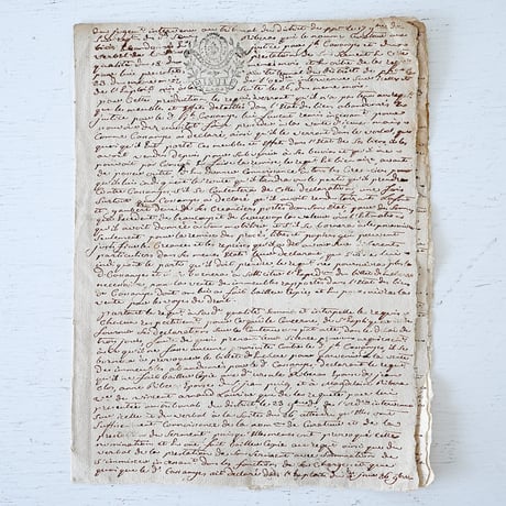 1700年代後期の古い証書(C)