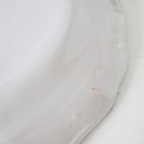 白釉 花リム特大皿(O) Φ37cm