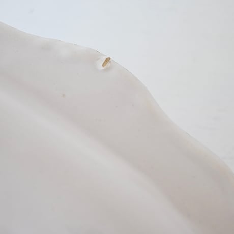 白釉 Moustiers オーヴァル大皿(J) ×印 w39cm