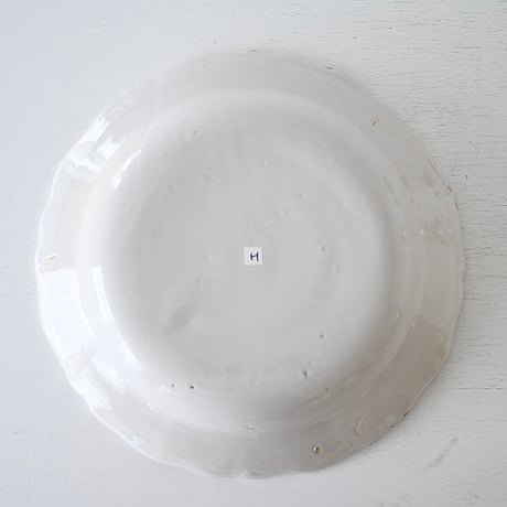 白釉 花リム深皿大皿(H) Φ31cm