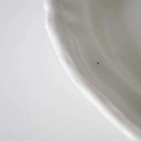 白釉 花リム大皿(N) Φ33cm