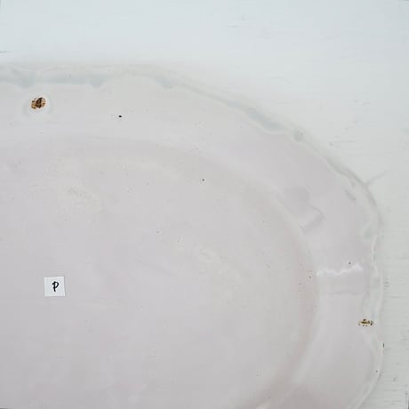 白釉 オーヴァル大皿(P) w41cm