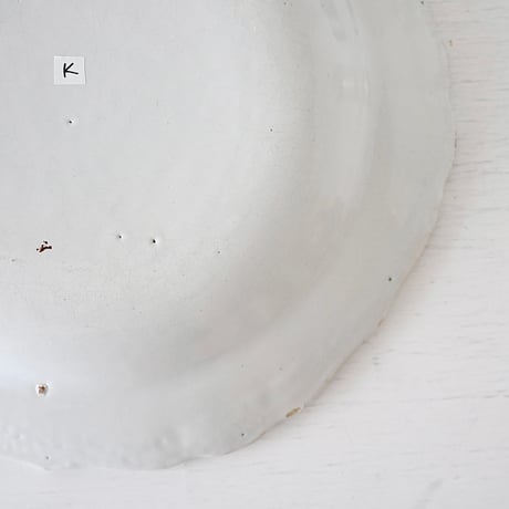 白釉 花リム大皿(K) Φ31.5cm